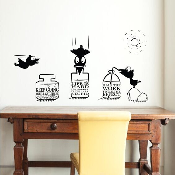 Wall Tattoo Crows Drinking Water Quote Wall Sticker