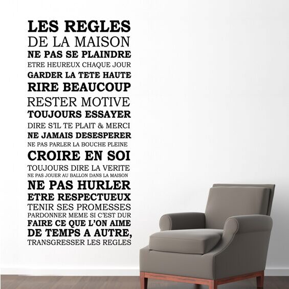 Wandtattoo House Rules Quote (FR) Wandsticker