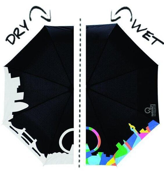 Parapluie à changement de couleur