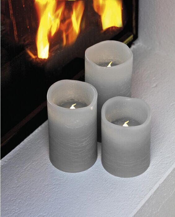 Wax candles LED Tenna Set of 3
