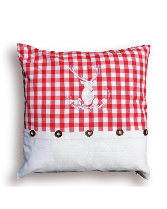 Coussin Vichy Cerf rouge 40 x 40 cm