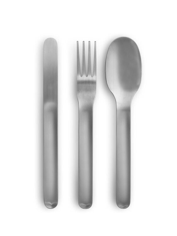 Stainless Steel Cutlery Set / Ensemble de couverts en acier inoxydable gris