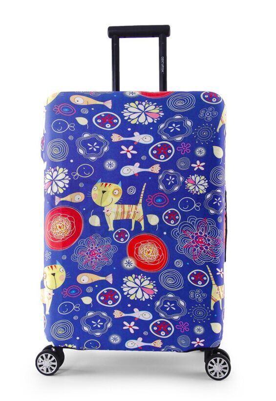 Suitcase cover Purple Cats Medium (55-60 cm)