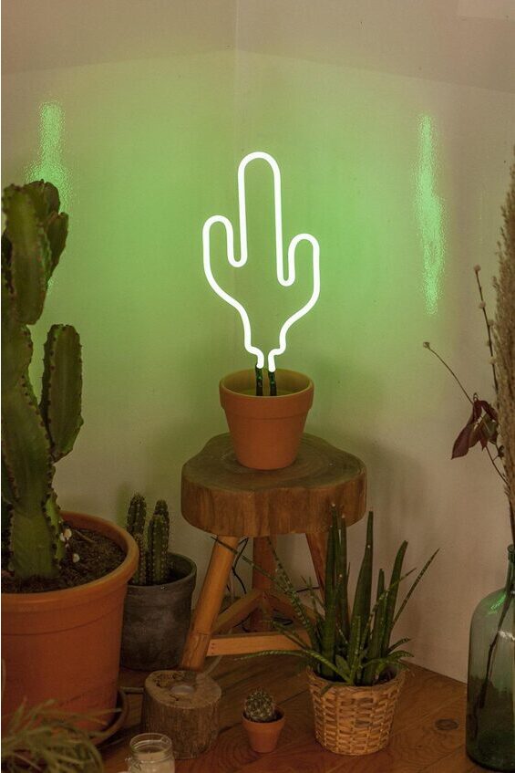 Neon Cactus Lampe