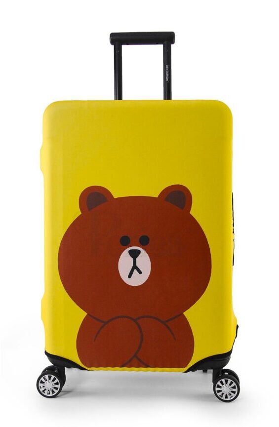 Suitcase cover Yellow Teddy Medium (55-60 cm)